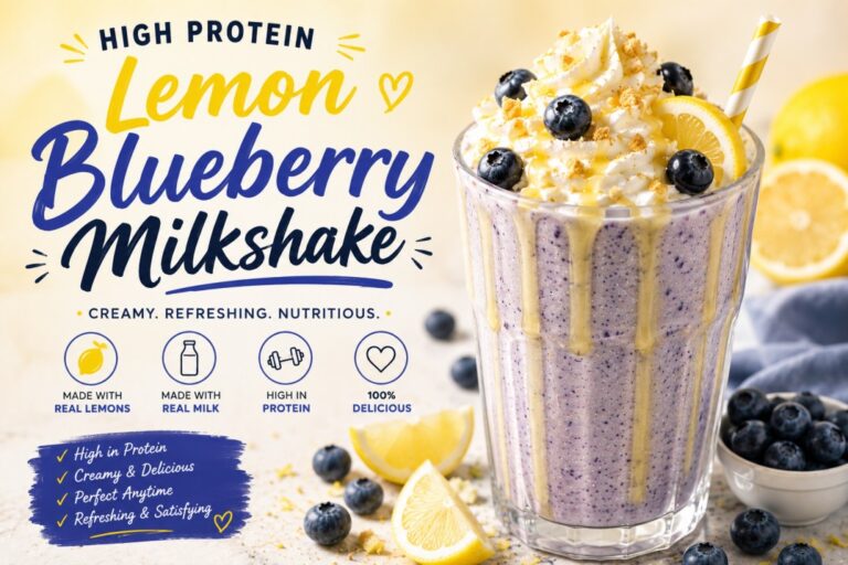 Creamy Lemon Blueberry Milkshake Recipe