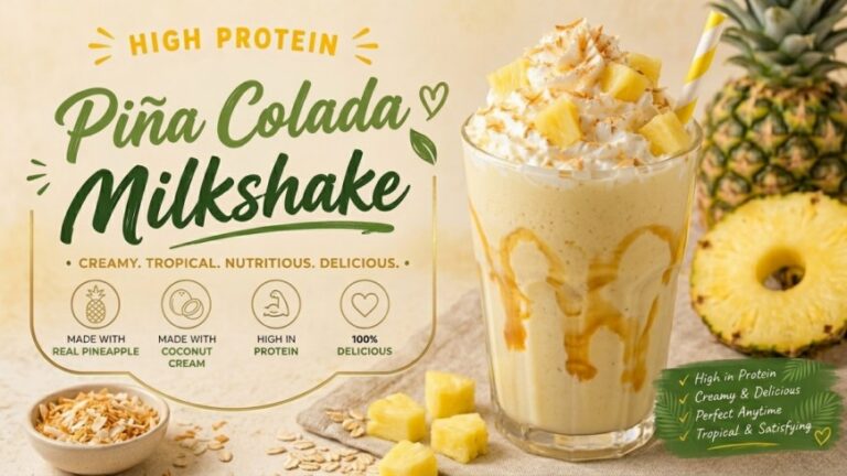Piña Colada Milkshake. Easy 5 Minute Tropical Recipe