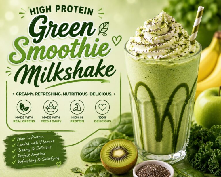 Refreshing & Creamy Green Smoothie Milkshake in 5 Minutes