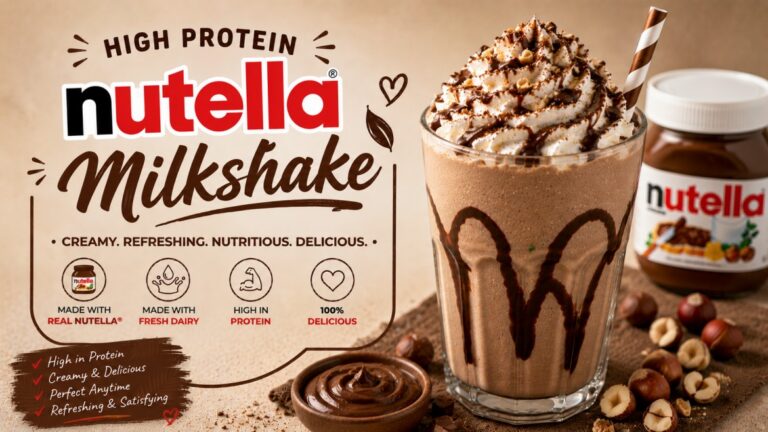 Rich & Creamy Chocolate Hazelnut Milkshake in 5 Minutes