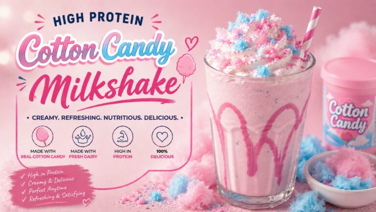 Sweet & Fluffy Cotton Candy Milkshake in 5 Minutes