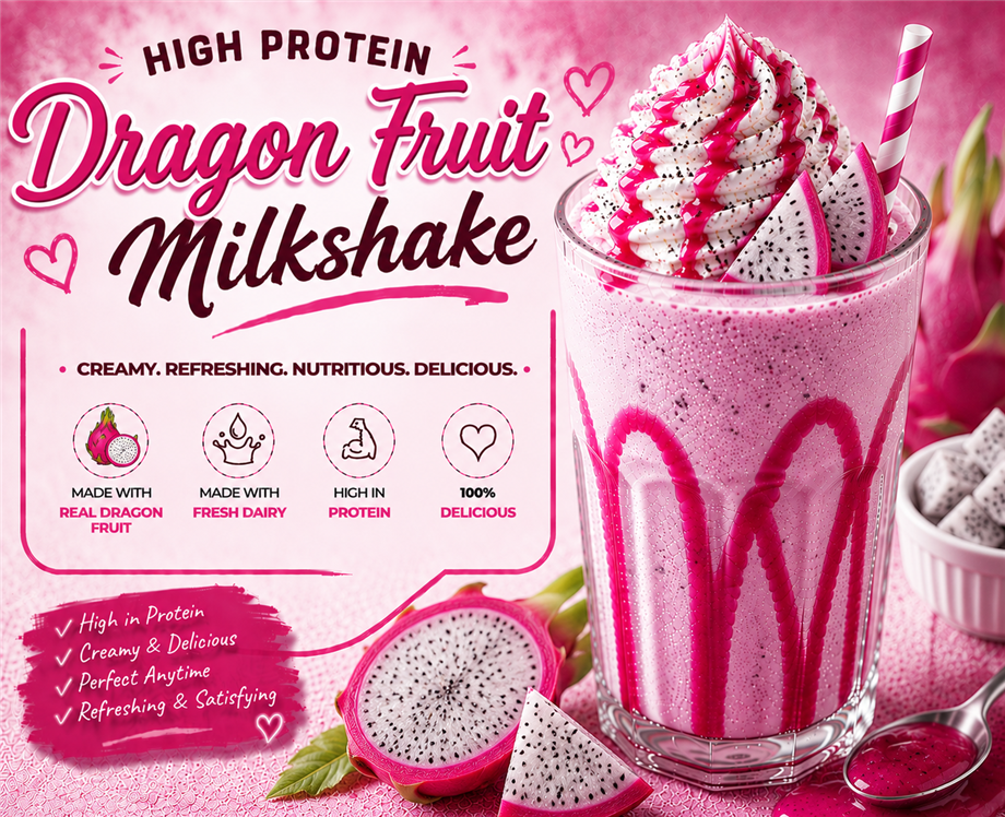 Dragon Fruit Milkshake - main hero image