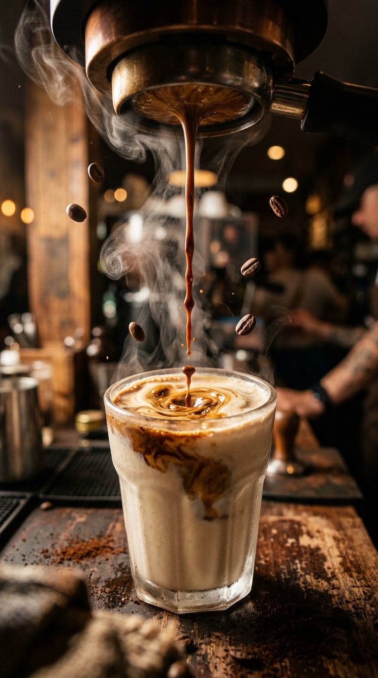 Finished coffee milkshake ready to enjoy