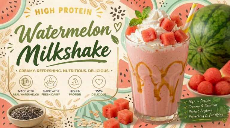 Watermelon Milkshake. Easy 5 Minute Summer Recipe