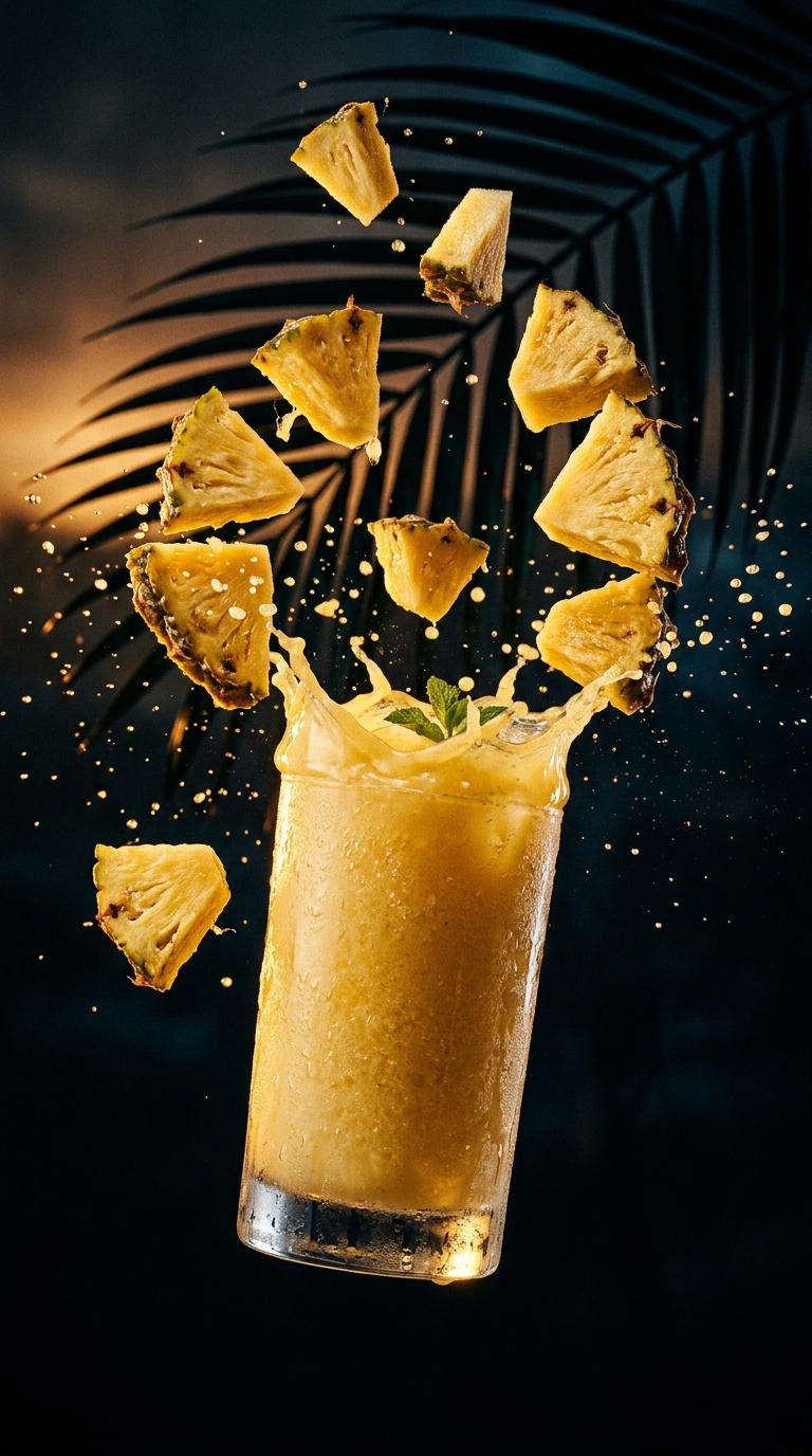 Finished pineapple milkshake ready to enjoy