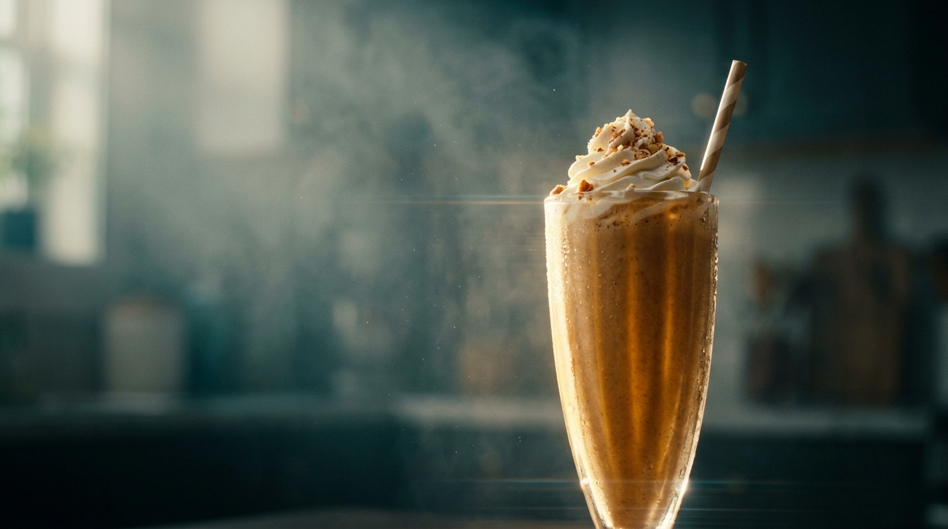 Almond Date Milkshake - styled presentation