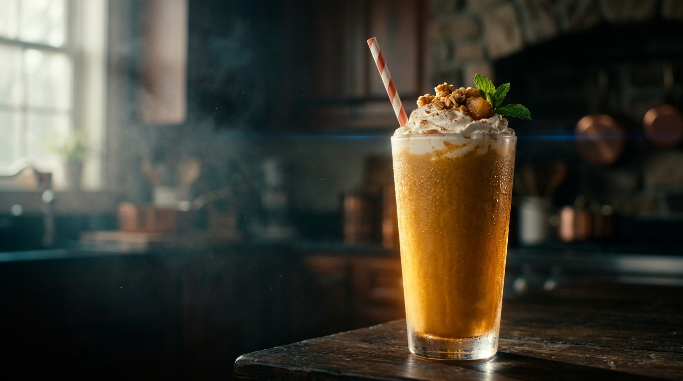 Apple Crumble Milkshake - styled presentation