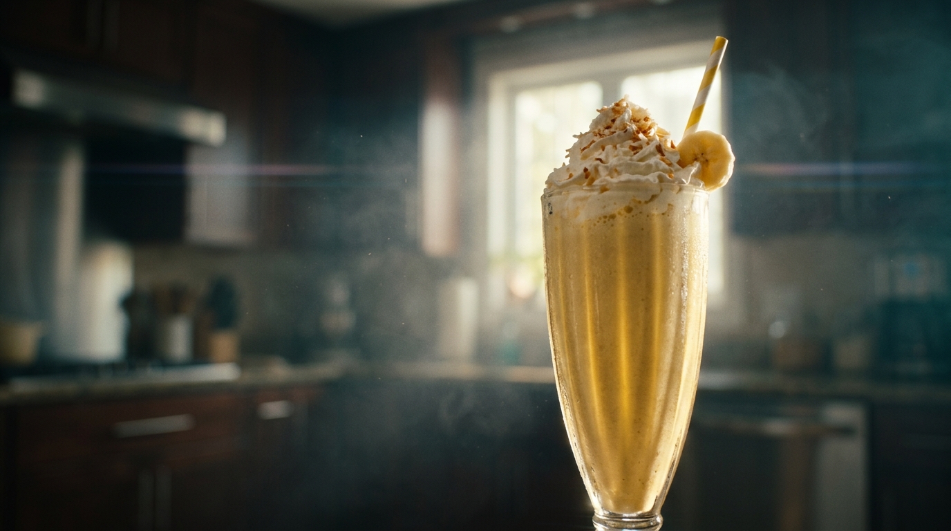 Banana Coconut Milkshake - styled presentation