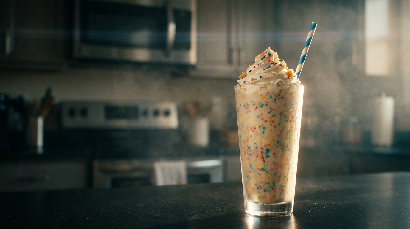 Birthday Cake Milkshake - styled presentation