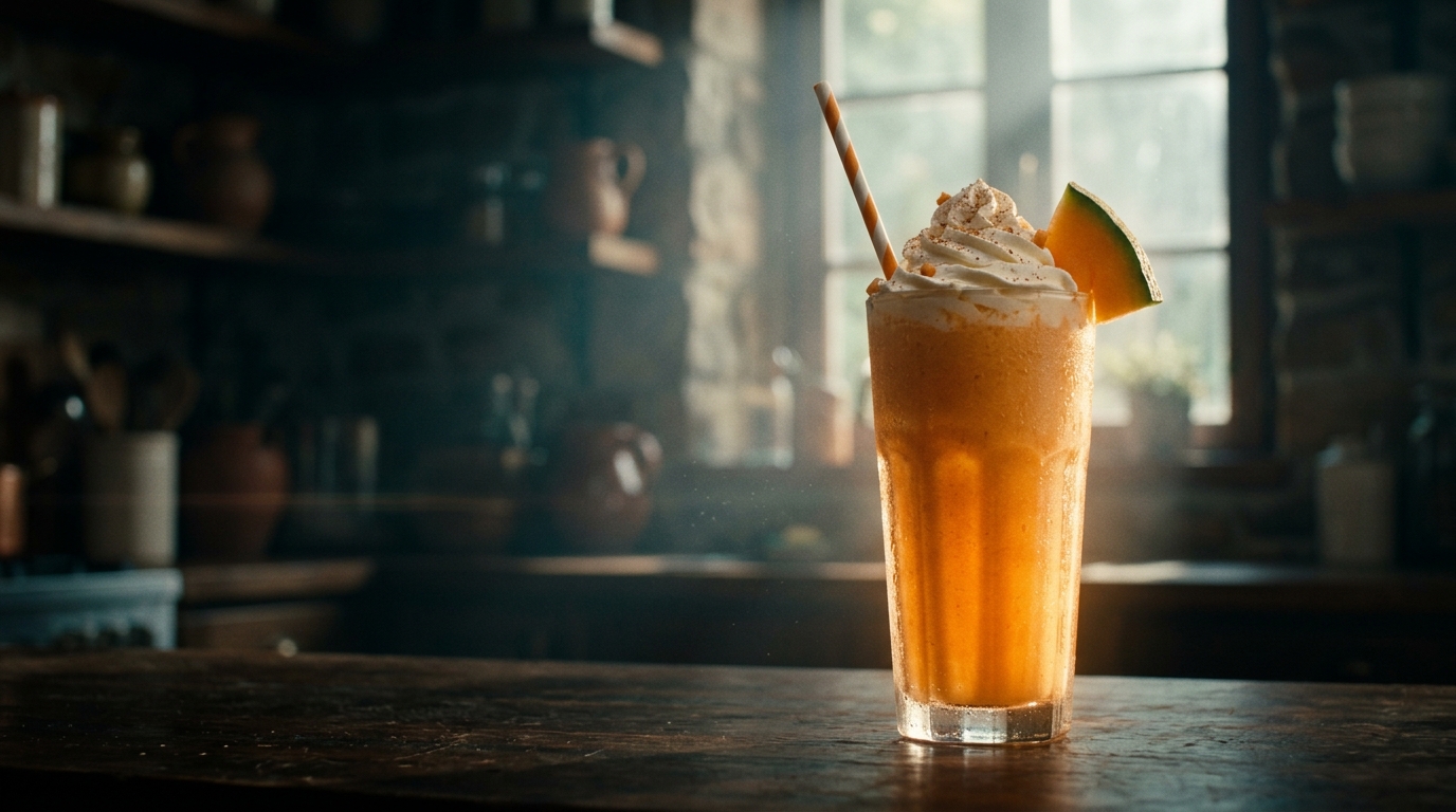 Cantaloupe Milkshake - styled presentation