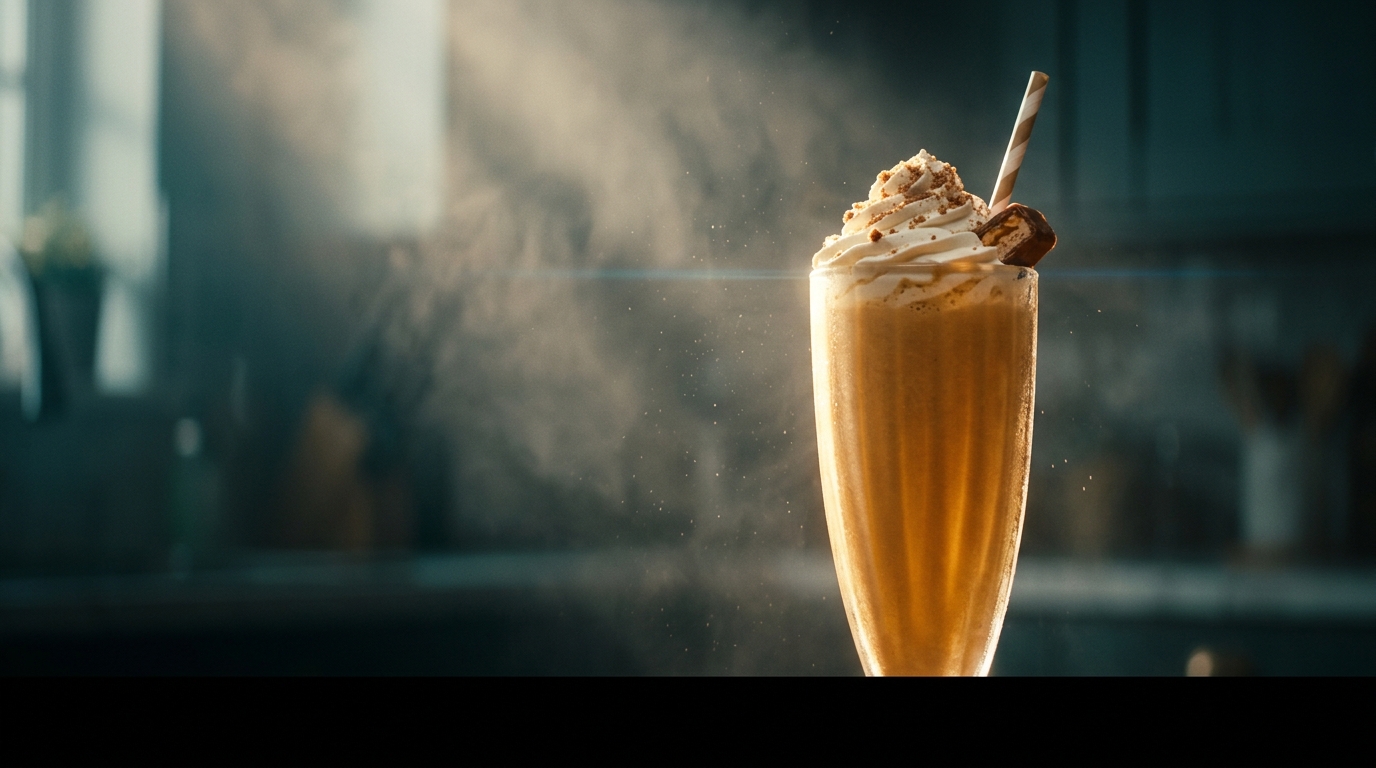 Caramel Nougat Milkshake - styled presentation