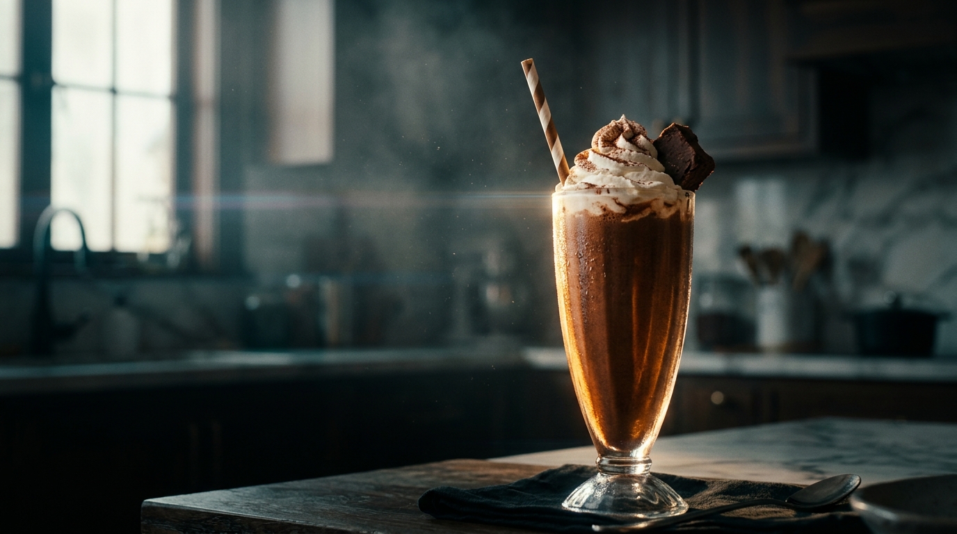 Chocolate Fudge Milkshake - styled presentation