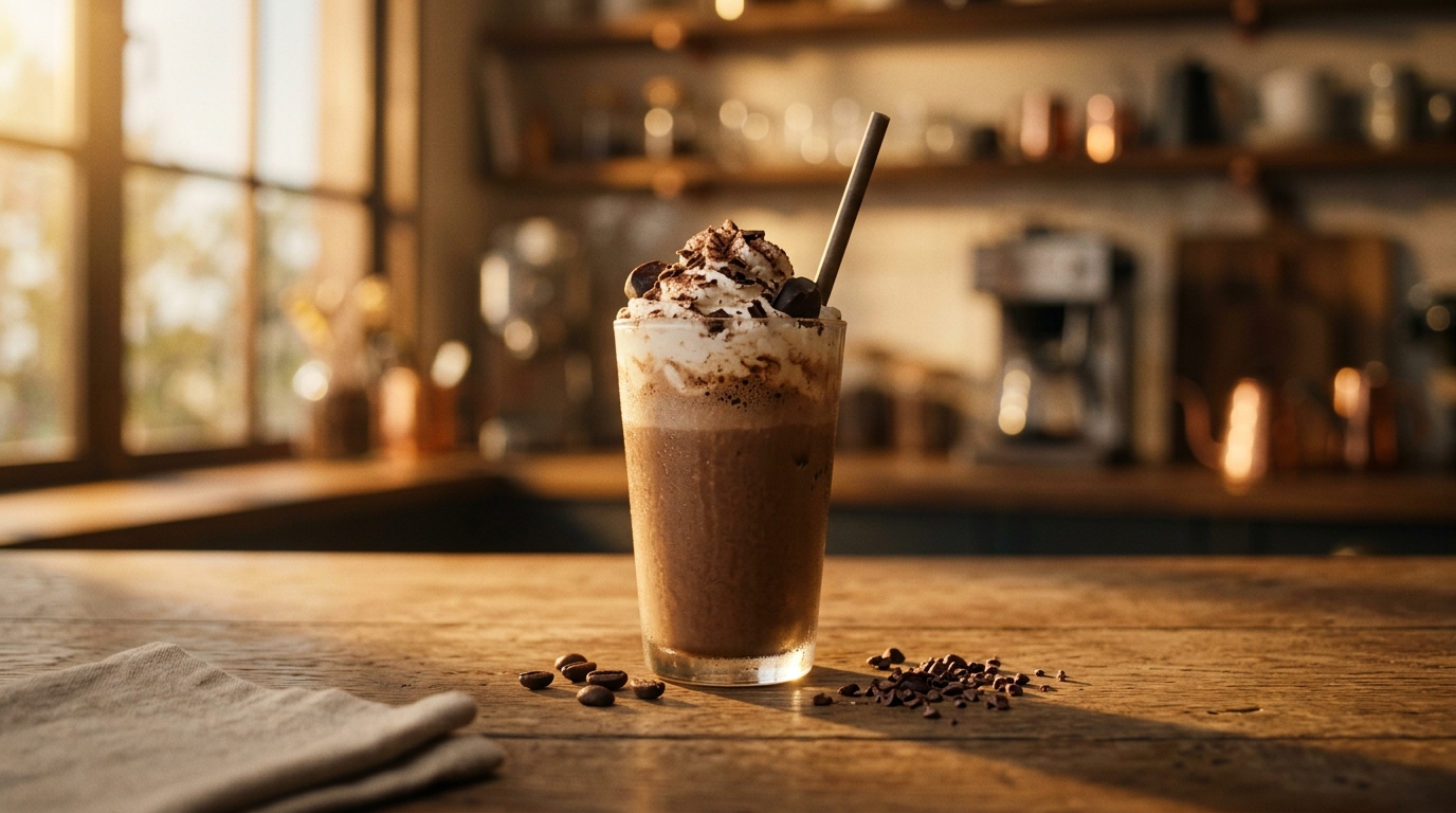 Finished cold brew milkshake ready to enjoy