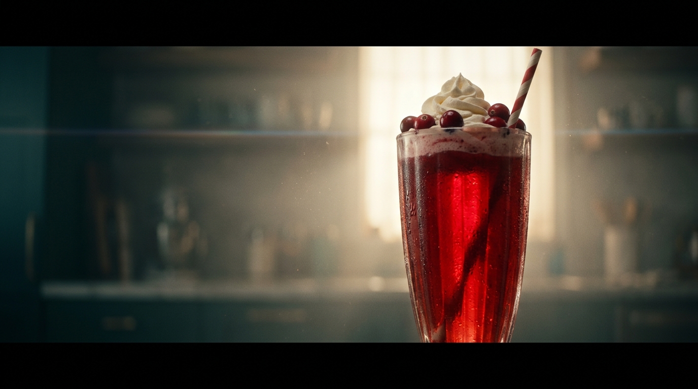 Cranberry Milkshake - styled presentation
