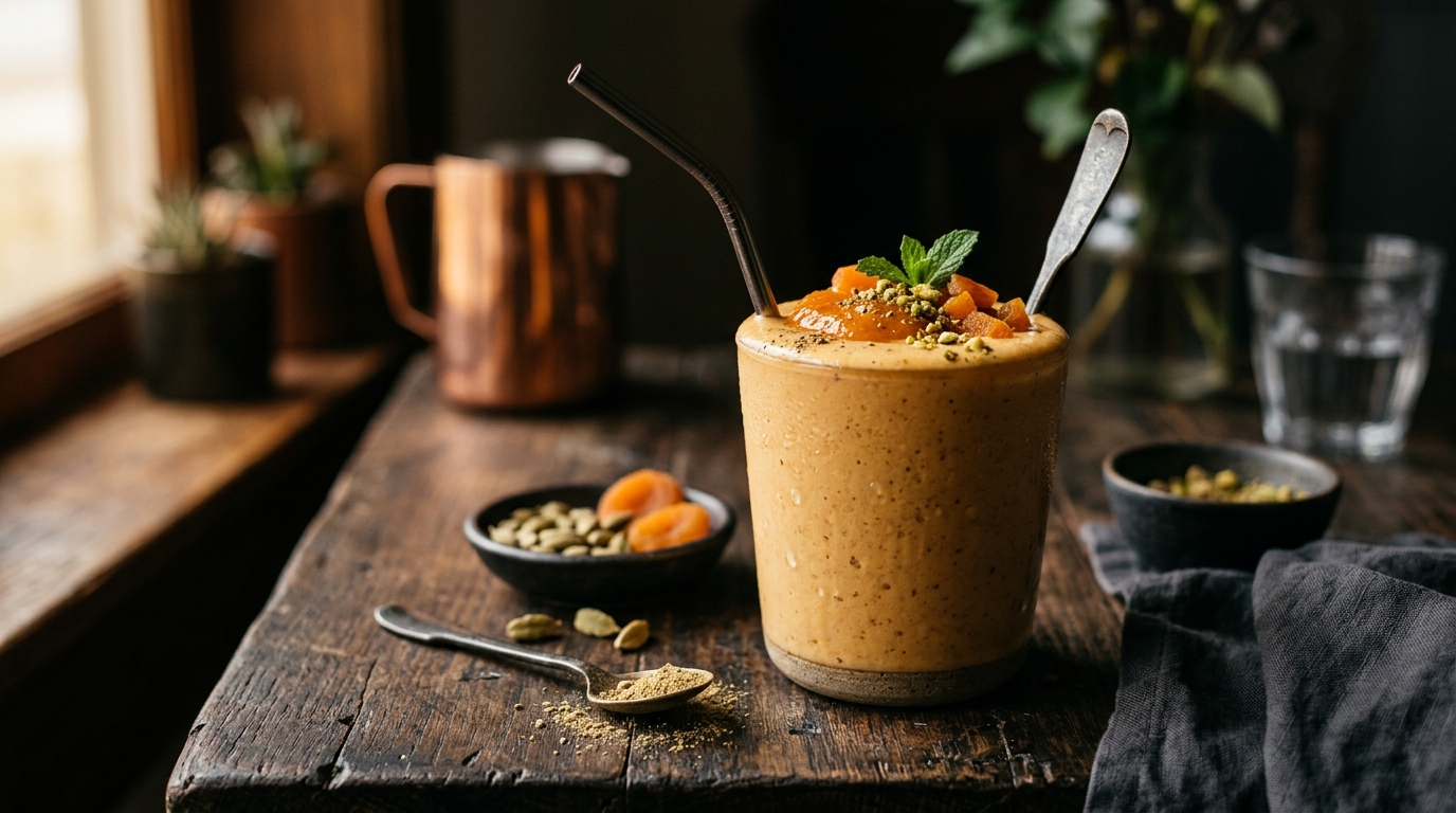Finished apricot cardamom milkshake served