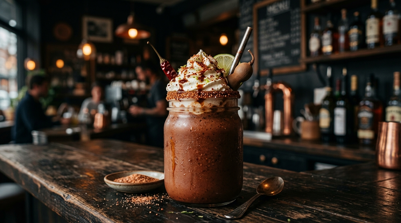 Finished tamarind chili milkshake served