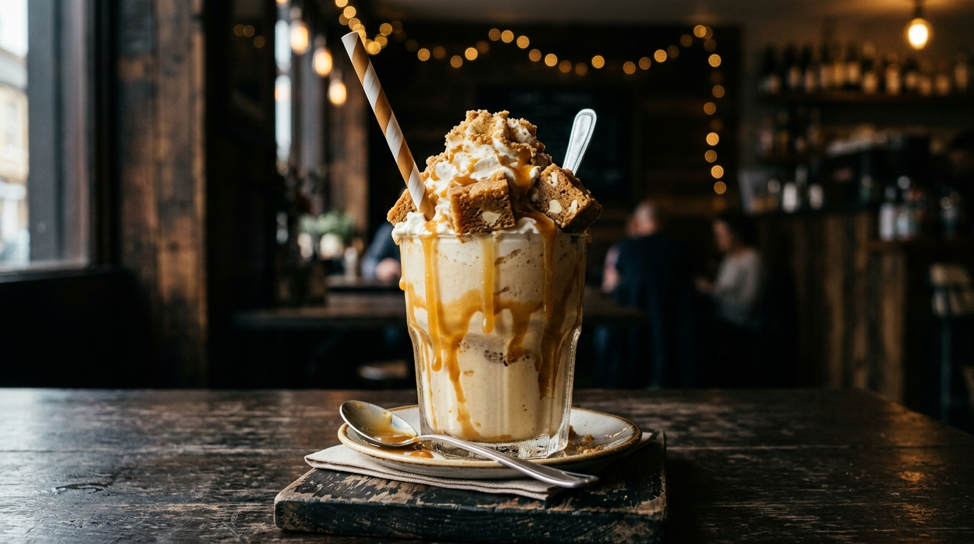 Finished butterscotch blondie milkshake served