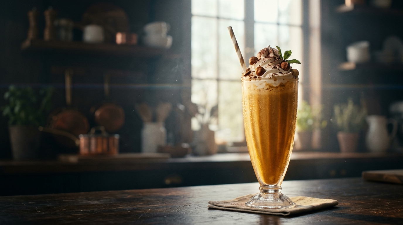 Hazelnut Coffee Milkshake - styled presentation