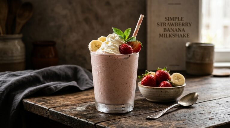 Simple Strawberry Banana Milkshake in 5 Minutes
