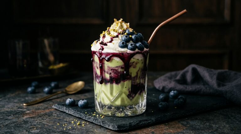 Luxurious Avocado Blueberry Milkshake