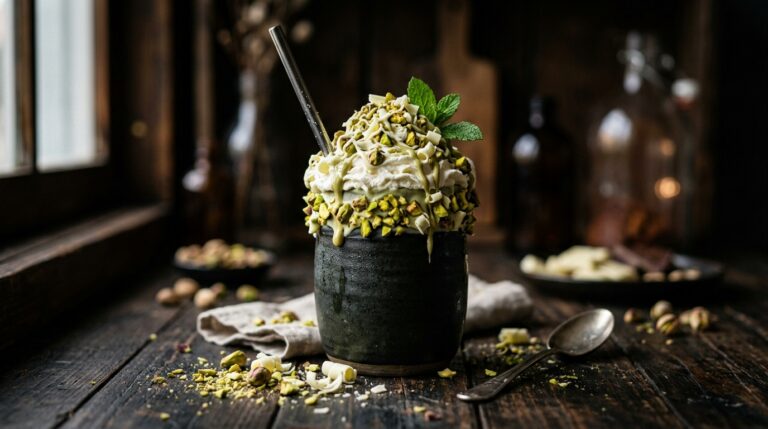 Smooth White Chocolate Pistachio Milkshake