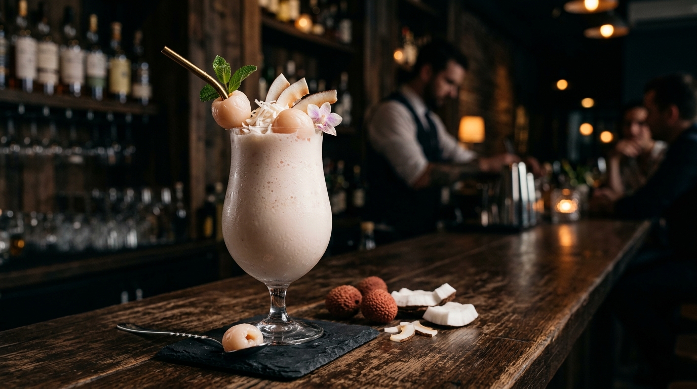 Exotic Lychee Coconut Milkshake - main hero image