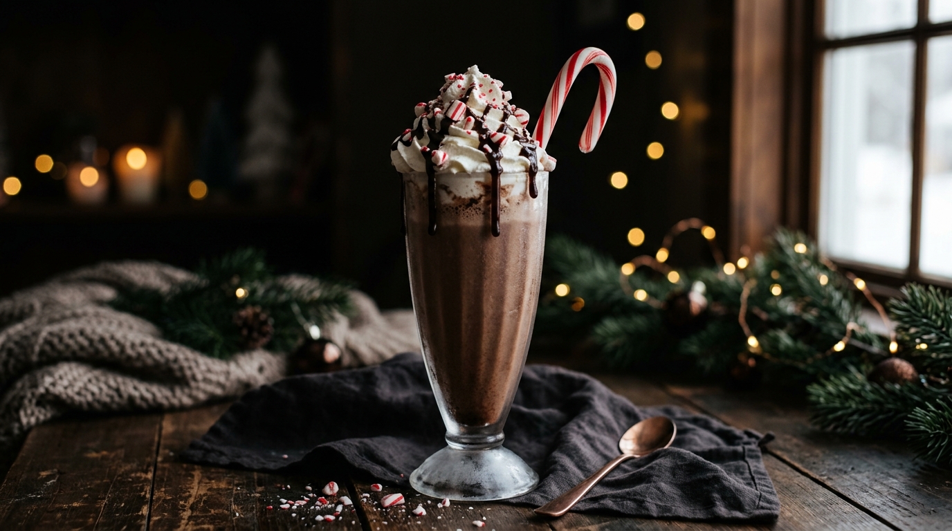 Winter Peppermint Mocha Milkshake - main hero image