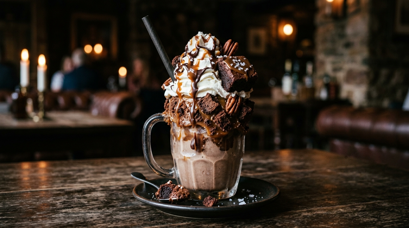 Salted Caramel Brownie Milkshake - main hero image