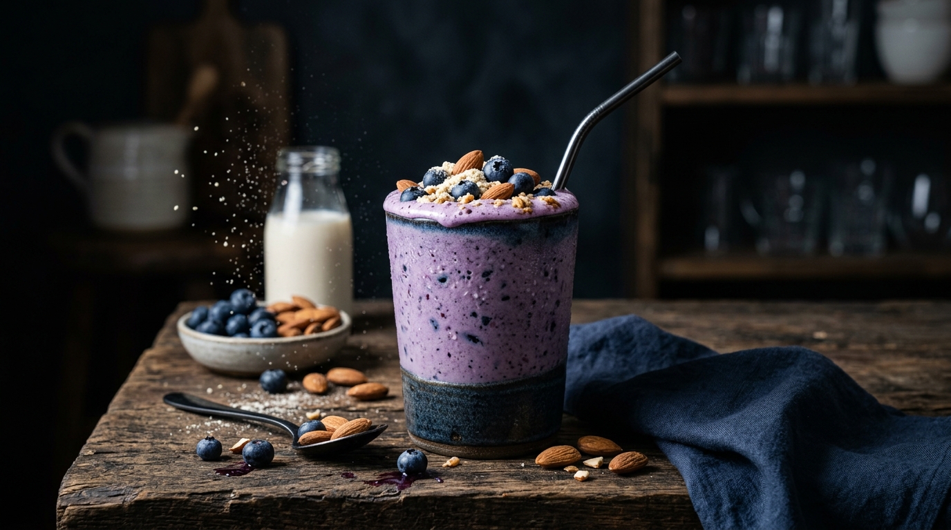 Blueberry Almond Protein Milkshake - main hero image