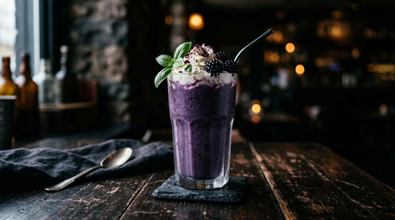 Blackberry Basil Milkshake - main hero image