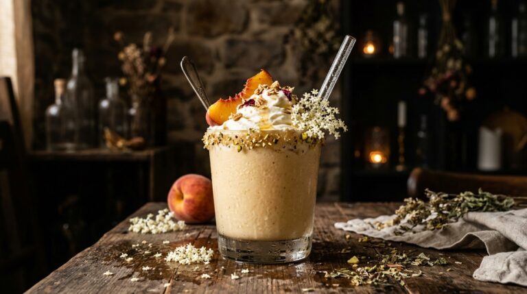 Exotic Elderflower Peach Milkshake
