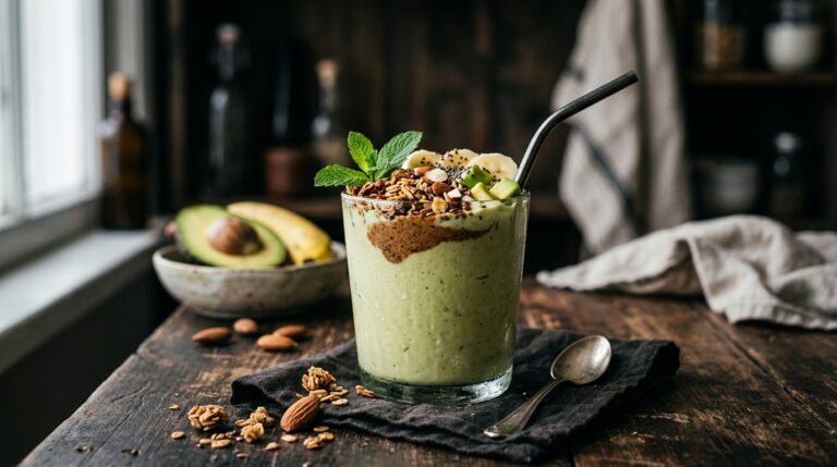 Protein-Packed Avocado Banana Milkshake with Almond Milk