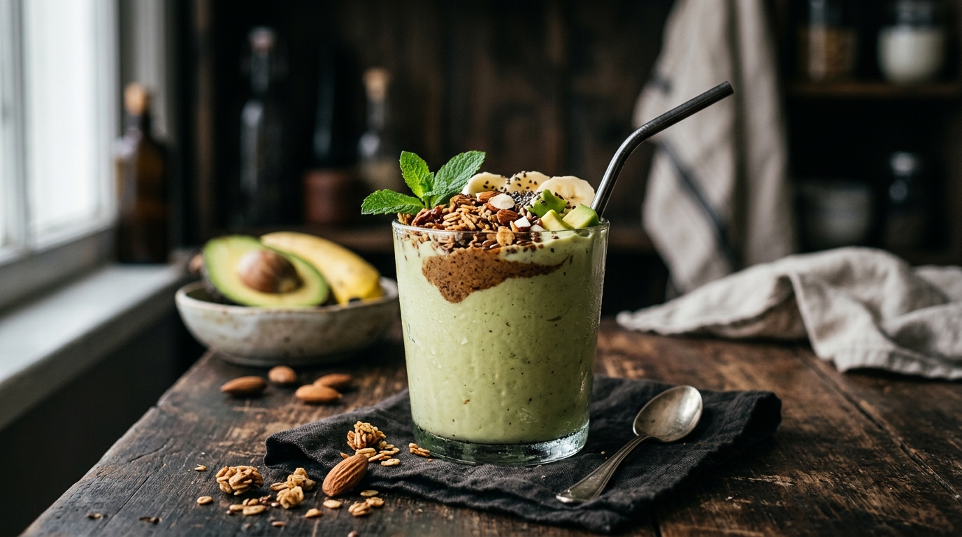 Protein-Packed Avocado Banana Milkshake with Almond Milk - main hero image