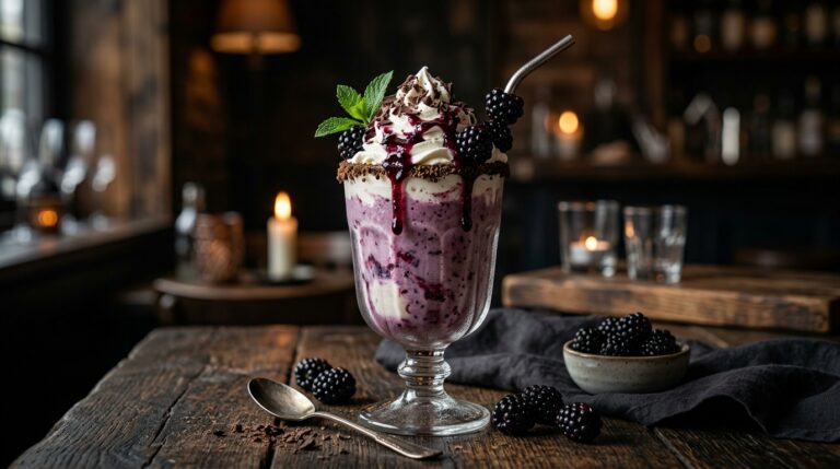 Luscious Blackberry and Vanilla Milkshake