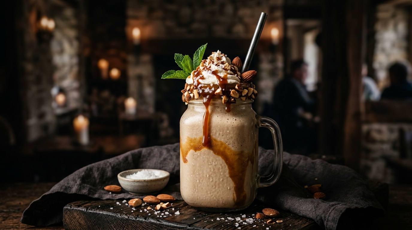 Salted Caramel Almond Milkshake - main hero image