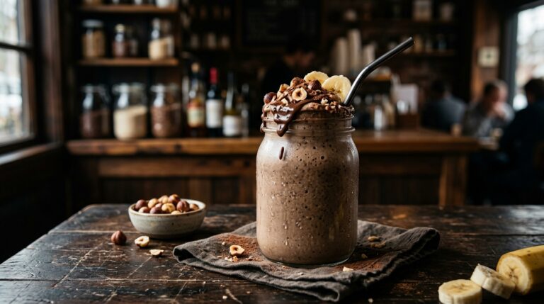 Hazelnut and Banana Protein Milkshake