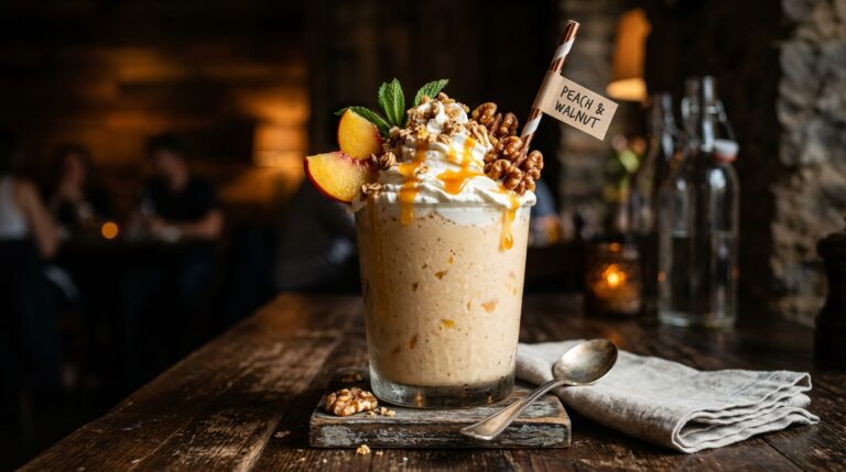 Peach and Walnut Gourmet Milkshake