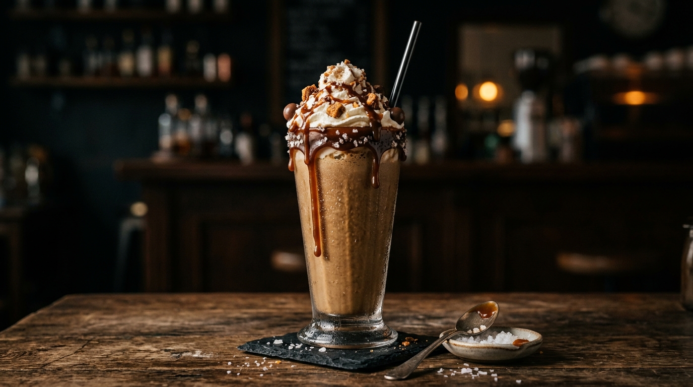 Salted Caramel Malt Coffee Milkshake - main hero image