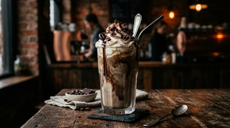 Cold Brew Coffee Milkshake with Vanilla Ice Cream