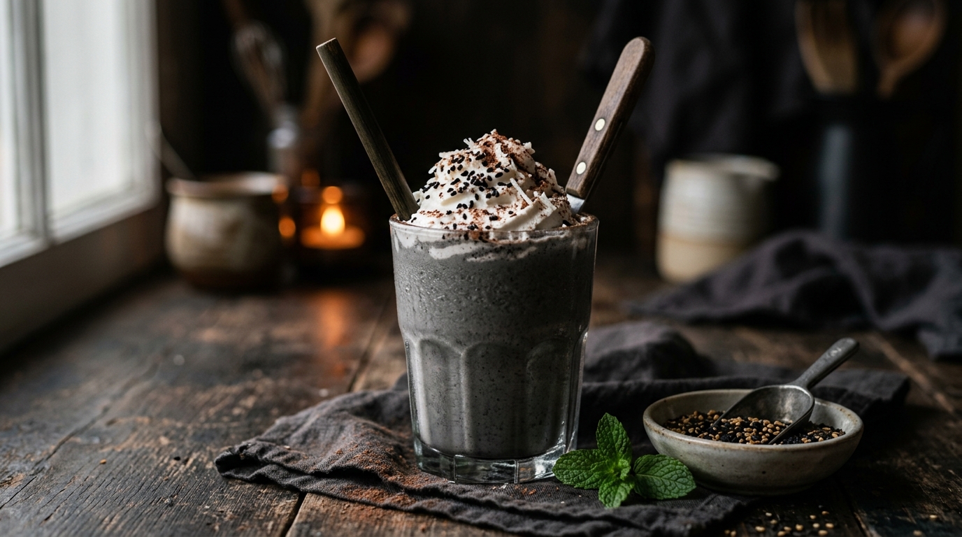 Black Sesame Coconut Vegan Milkshake - main hero image