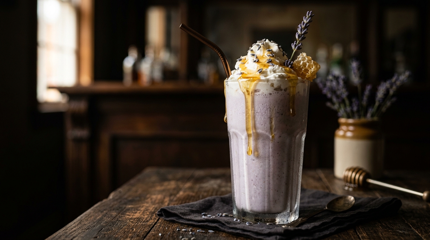 Creamy Lavender Honey Milkshake - main hero image