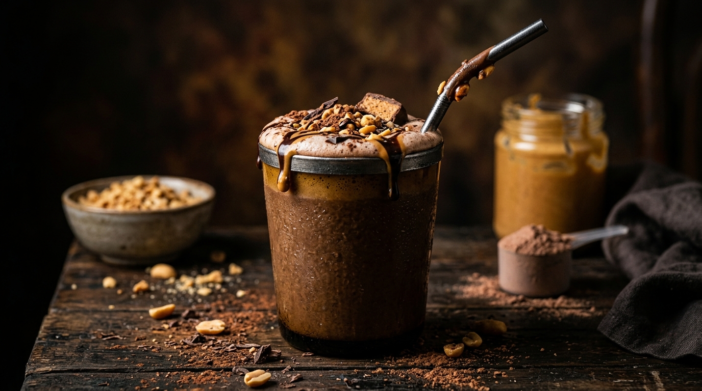 Chocolate Peanut Butter Protein Milkshake - main hero image