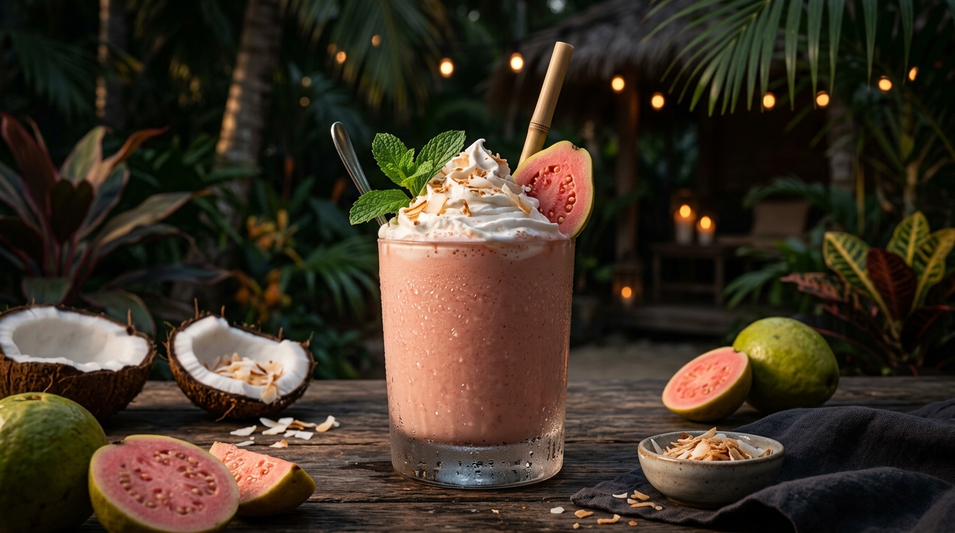 Tropical Guava Coconut Milkshake - main hero image