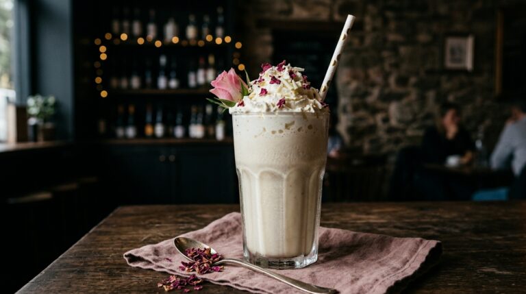 Indulgent White Chocolate Rose Milkshake