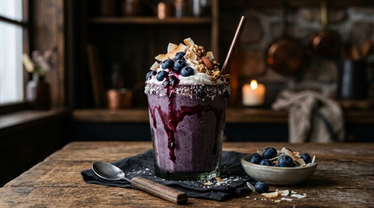 Luxurious Blueberry and Coconut Milkshake