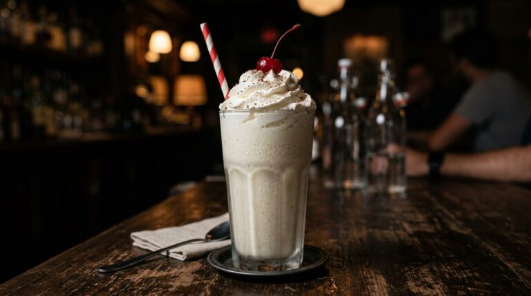 Classic Vanilla Bean Milkshake with Whipped Cream