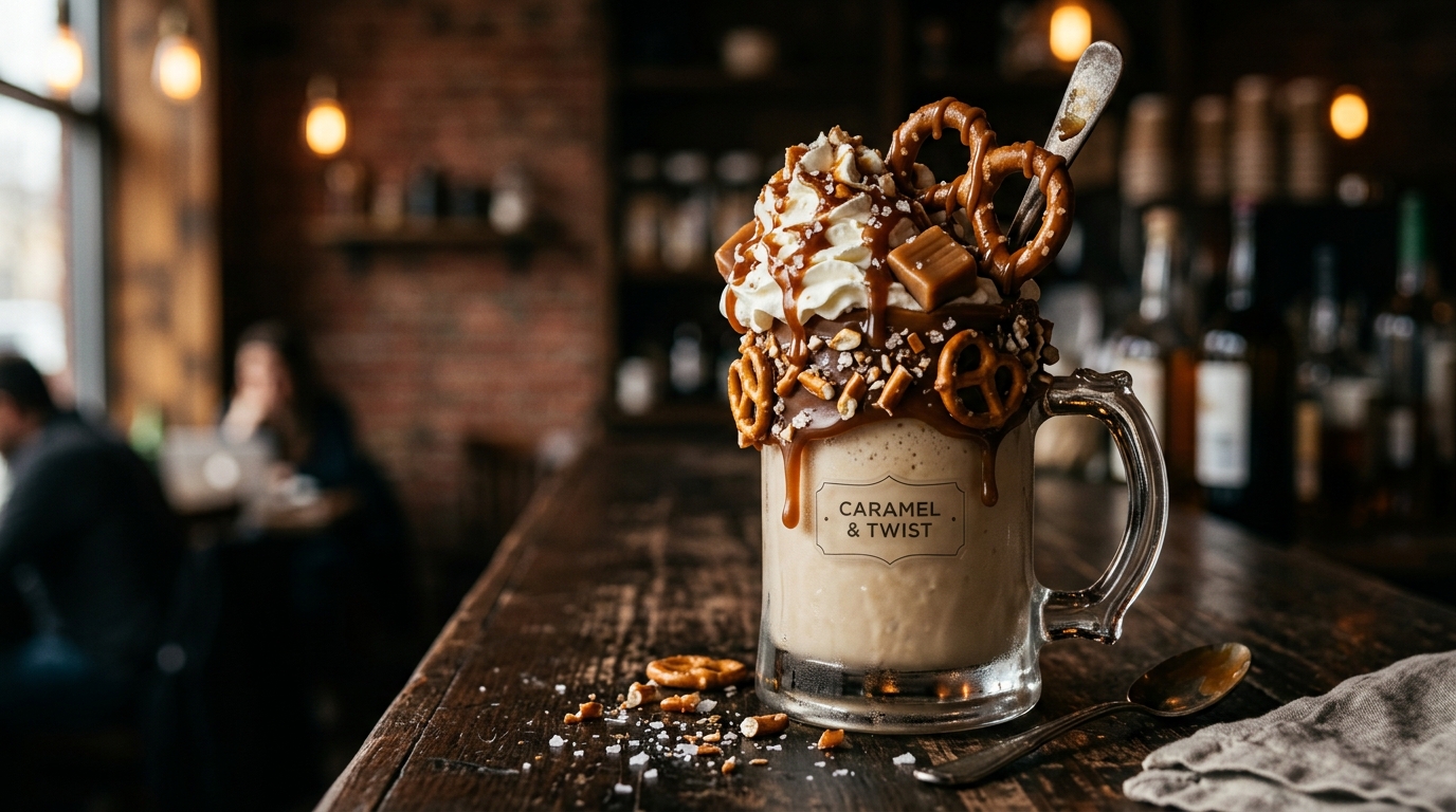 Salted Caramel Pretzel Dessert Milkshake - main hero image