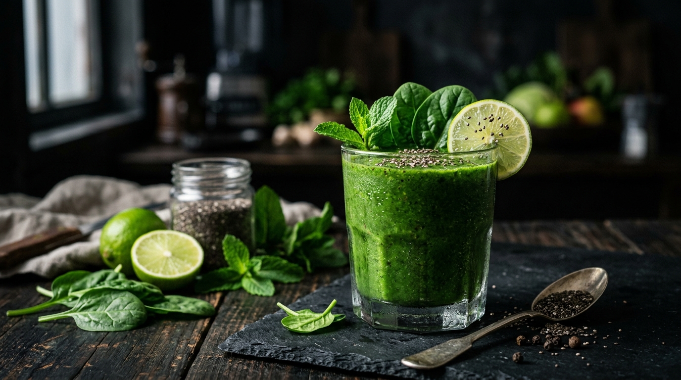 Green Detox Smoothie with Spinach and Chia Seeds - main hero image