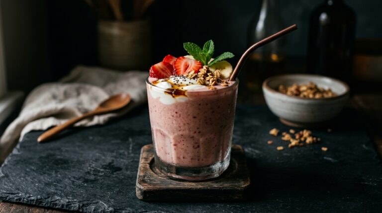 Strawberry Banana Smoothie with Greek Yogurt
