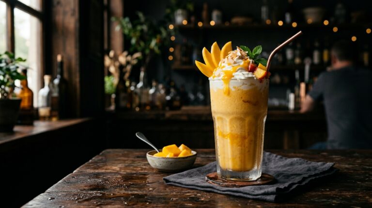 Refreshing Mango Peach Milkshake